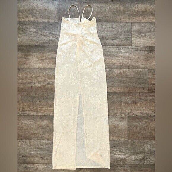 MANGO Blogger Fave Fitted Maxi Dress NWT | Ecru Knot Front - Picture 16 of 16